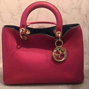 Christian Dior Diorissimo Pebbled Leather Medium